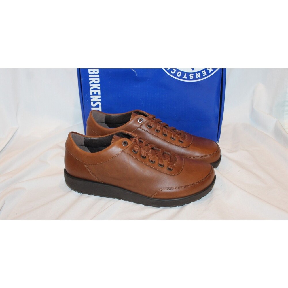 Birkenstock Men 9 Women 11 Honnef Low Leather Casual Shoes Cognac NIB $220